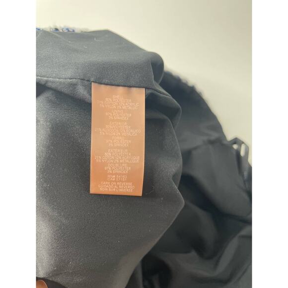 Calvin Klein Skirt Tweed Geometric Pencil Straight Mini Lined Blue Black Size 2 - Picture 8 of 11